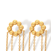 Aretes de coronas circulares con cadenas vista detallada